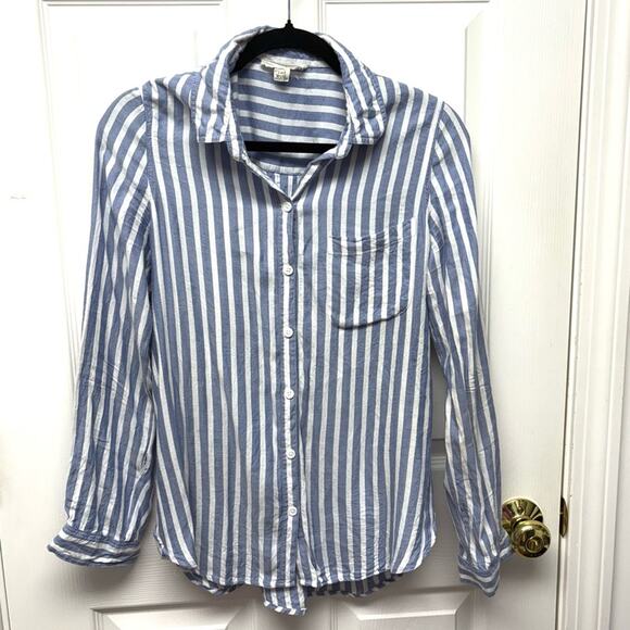 Beach Lunch Lounge Button Down Shirt, Anthropology, Cotton Linen Blend, Size S - Picture 1 of 8